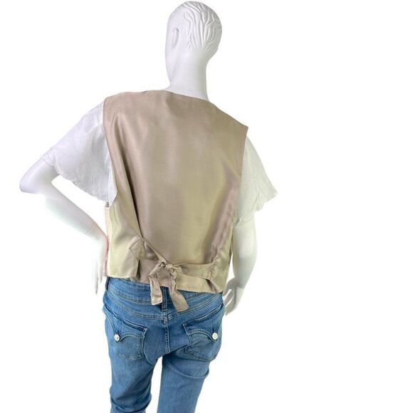 Handwoven Alpaca Wool Striped Vest New Mexico Valle del Viento Weaving Studio L - Picture 8 of 14